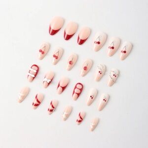 Never Have I Ever Red Cherry and Bows Press-On Nail Set